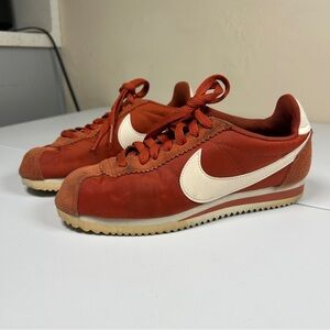 Nike Cortez Nylon Fire Burnt Orange Sienna Sneakers Women Size 5